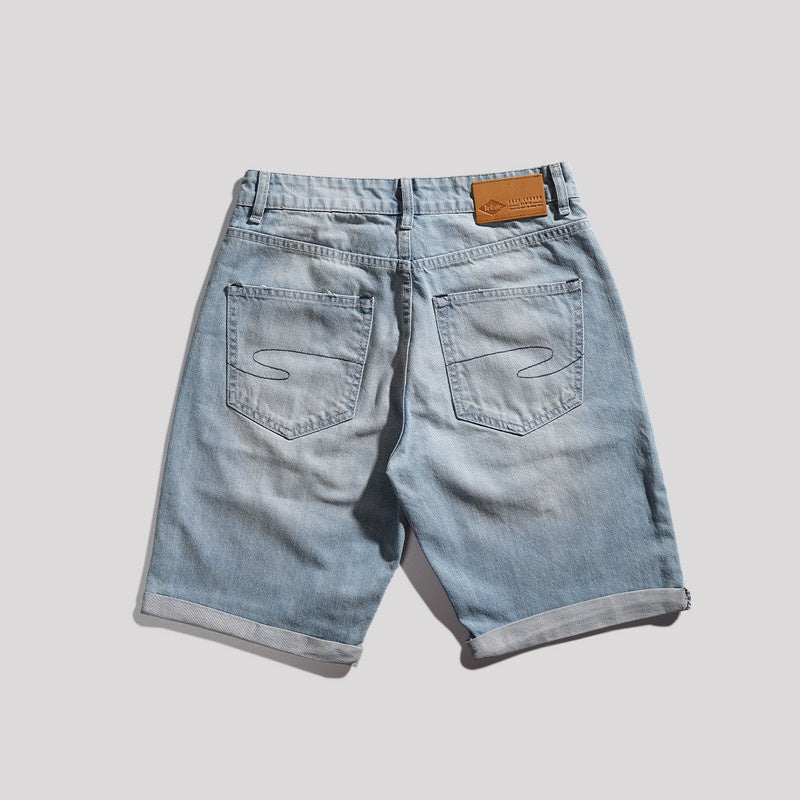 Lee Cooper Jeans Short Roll Up Ripped Light Blue