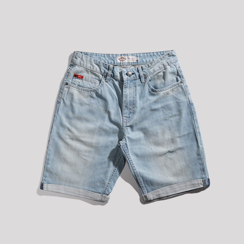 Lee Cooper Jeans Short Roll Up Ripped Light Blue