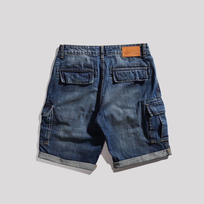 Lee Cooper Jeans Short Cargo Worn Medium Blue