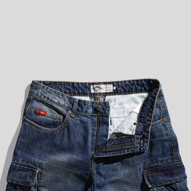 Lee Cooper Jeans Short Cargo Worn Medium Blue