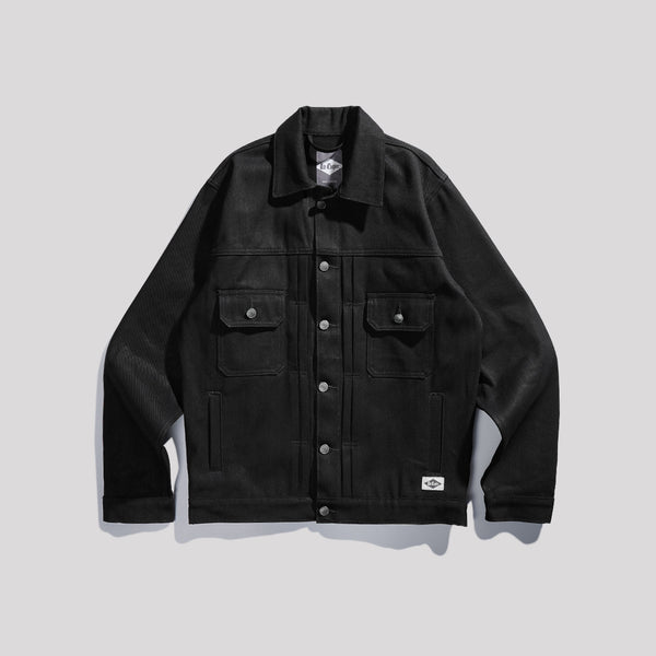 Lee Cooper Long Jacket Denim Trucker Dry Black