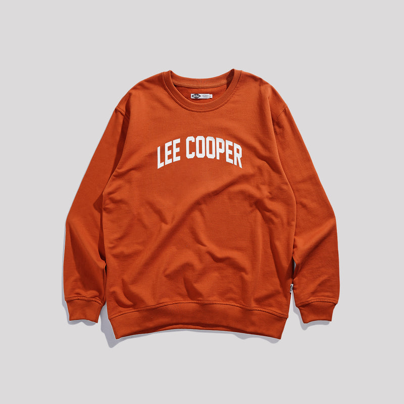 LEE COOPER SWEATER COLLEGE LEATHER BROWN