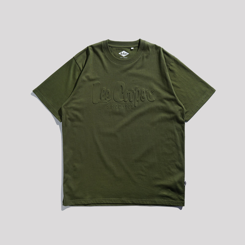 Lee Cooper T-shirt Logo Type Embos Olive