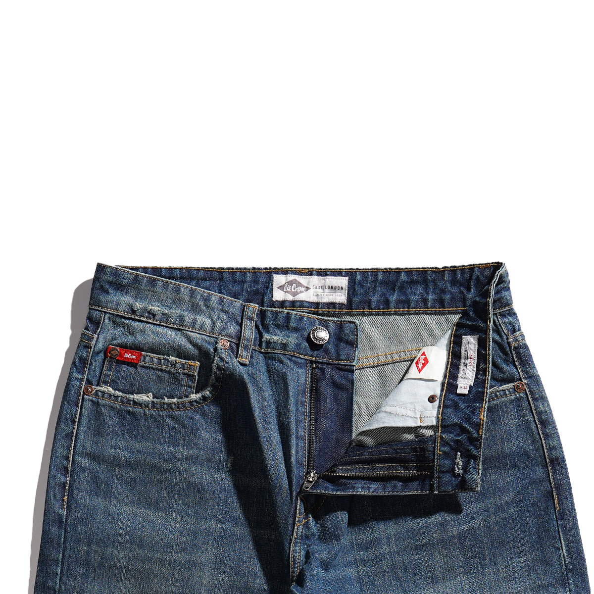 Lee Cooper Harry Ripped Medium Blue