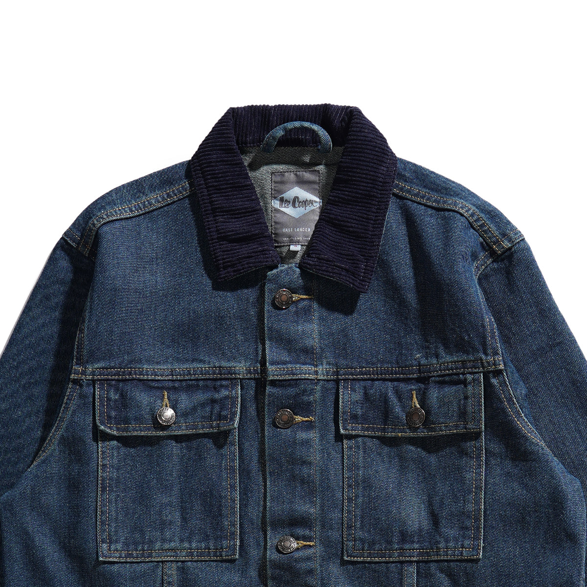 LEE COOPER JACKET TRUCKER CORDUROY WORN DARK BLUE