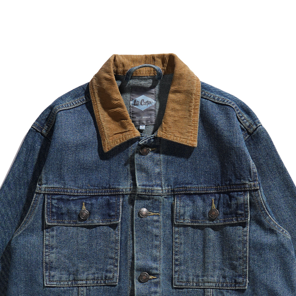 LEE COOPER JACKET TRUCKER CORDUROY WORN MEDIUM BLUE