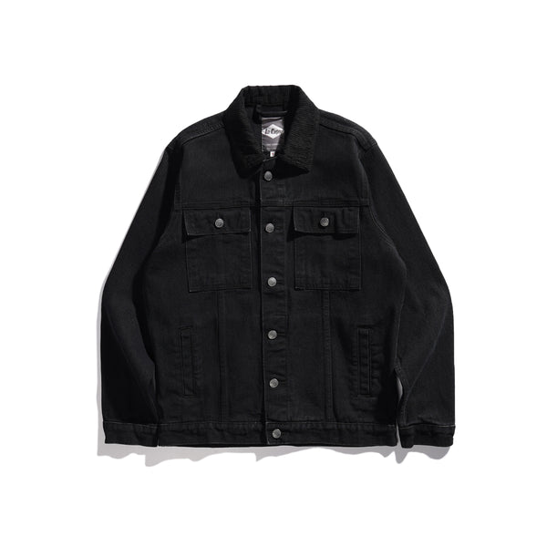 LEE COOPER JACKET TRUCKER CORDUROY WORN DARK BLACK