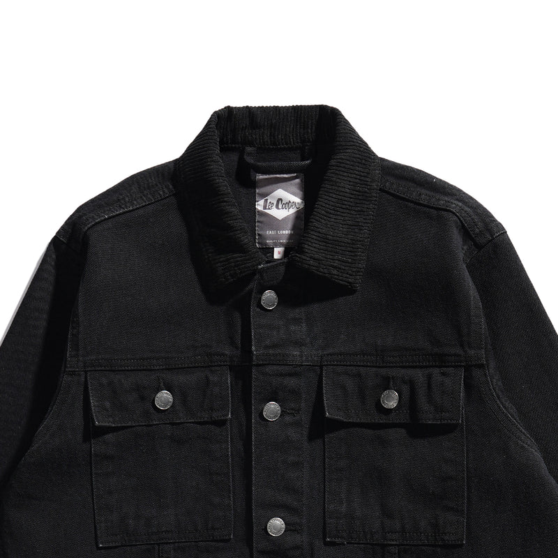 LEE COOPER JACKET TRUCKER CORDUROY WORN DARK BLACK