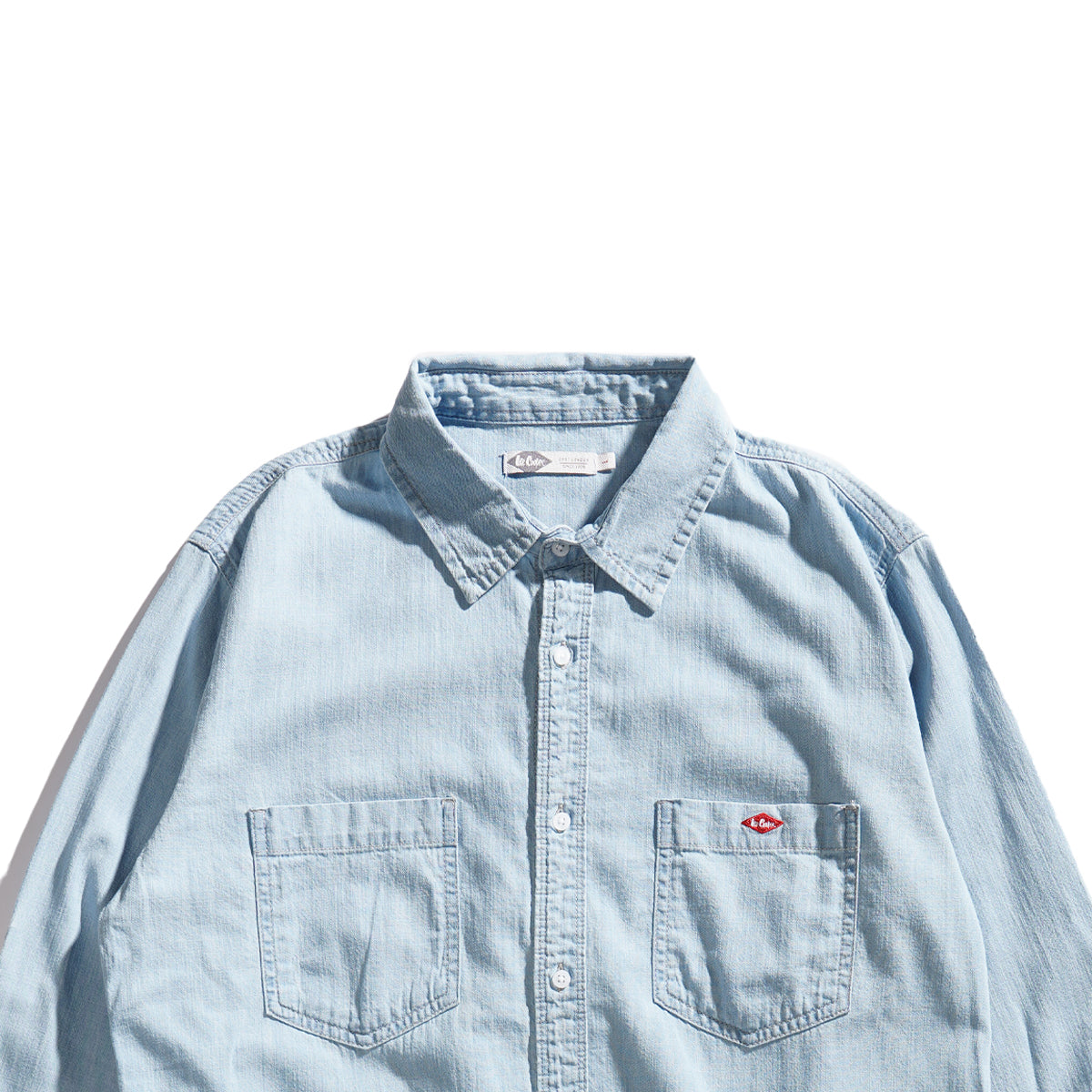 LEE COOPER SHIRT CHAMBRAY CHAD REPAIRED LIGHT BLUE
