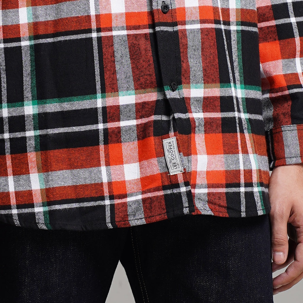 Lee Cooper Flannel Shirt Kyle Orange