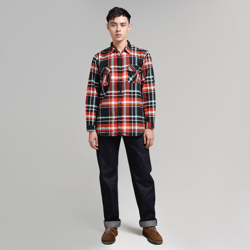 Lee Cooper Flannel Shirt Kyle Orange