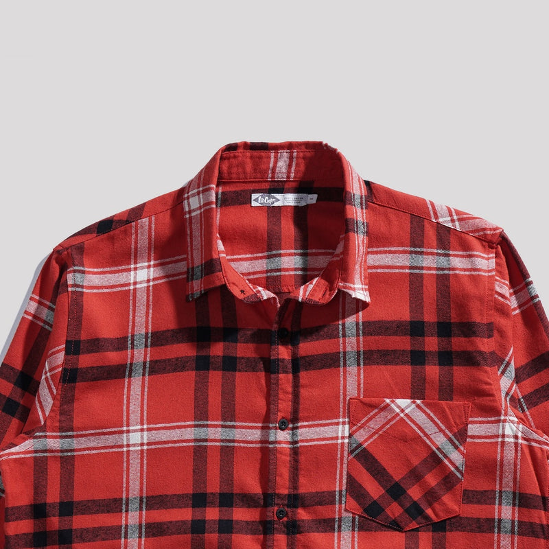 Lee Cooper Flannel Shirt Callum Orange