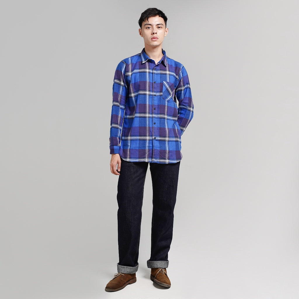Lee Cooper Flannel Shirt Callum Blue