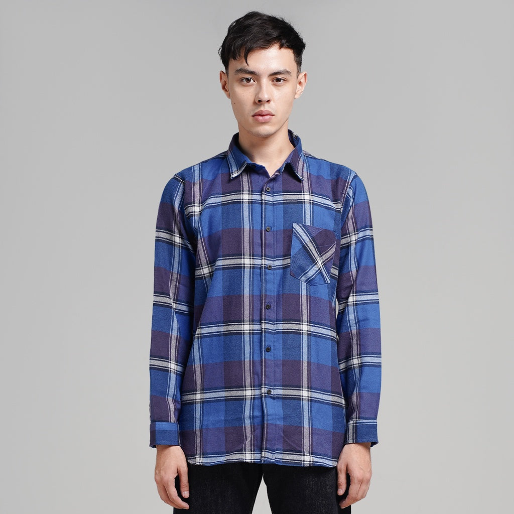 Lee Cooper Flannel Shirt Callum Blue