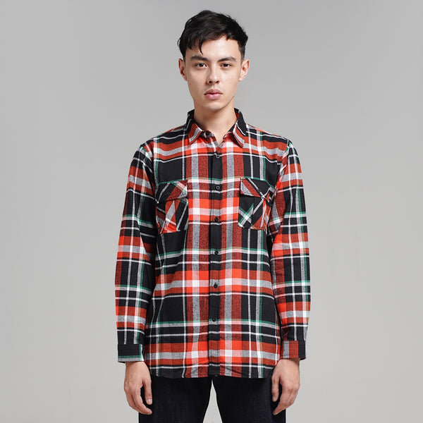 Lee Cooper Flannel Shirt Kyle Orange