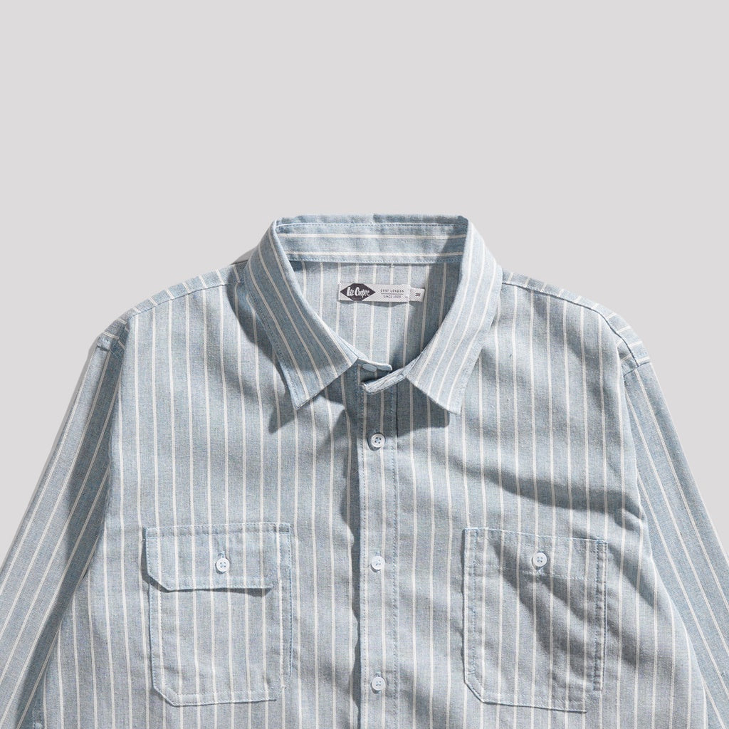 Lee Cooper Long Shirt Liam Stripe Blue
