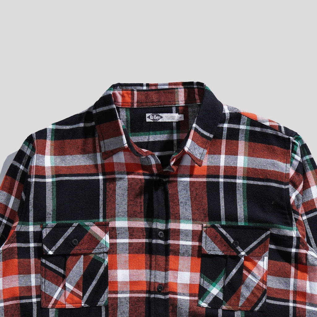 Lee Cooper Flannel Shirt Kyle Orange