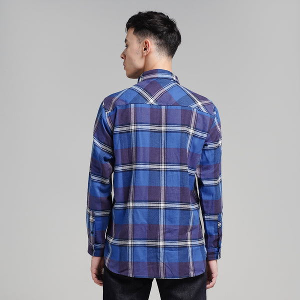 Lee Cooper Flannel Shirt Callum Blue